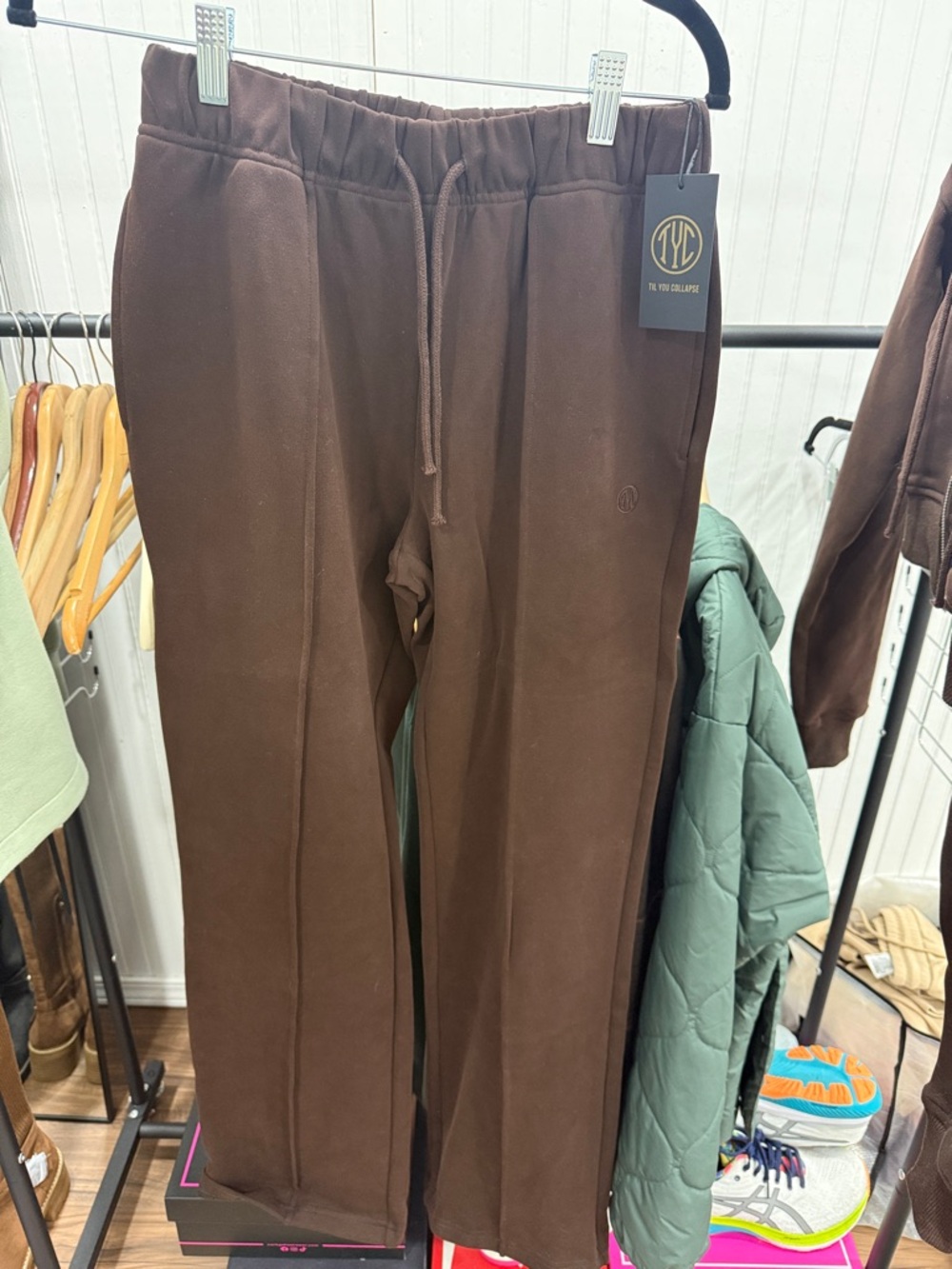 NWT Women’s Til You Collapse Chocolate Brown Bootcut Sweatpants